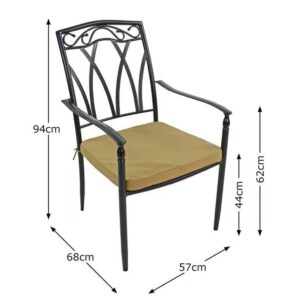 Ascot Metal Garden/ Patio/Dining Chairs - Image 3