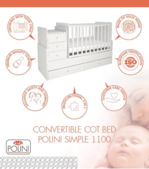 Polini Kids’ Simple 1100 convertible cot bed - Image 5