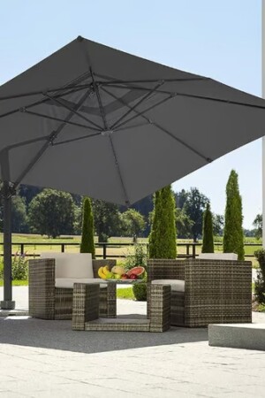 Schneider - Umbrella Rhodos Grande Cantilever Parasol Anthracite Approx. 400 x 300