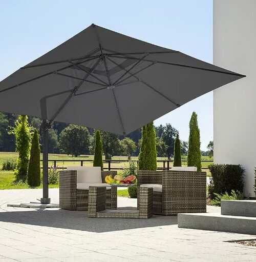 Schneider - Umbrella Rhodos Grande Cantilever Parasol Anthracite Approx. 400 x 300