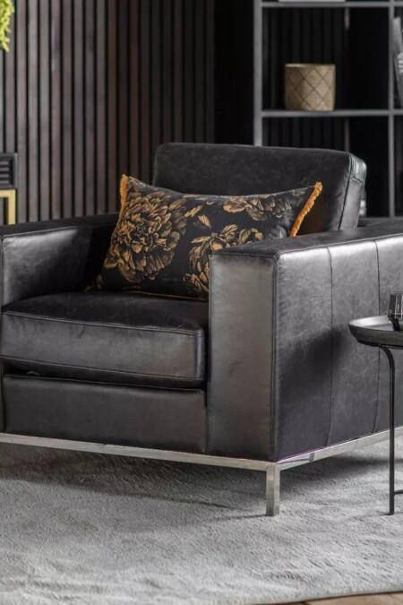 armchair leather verona black arm chair