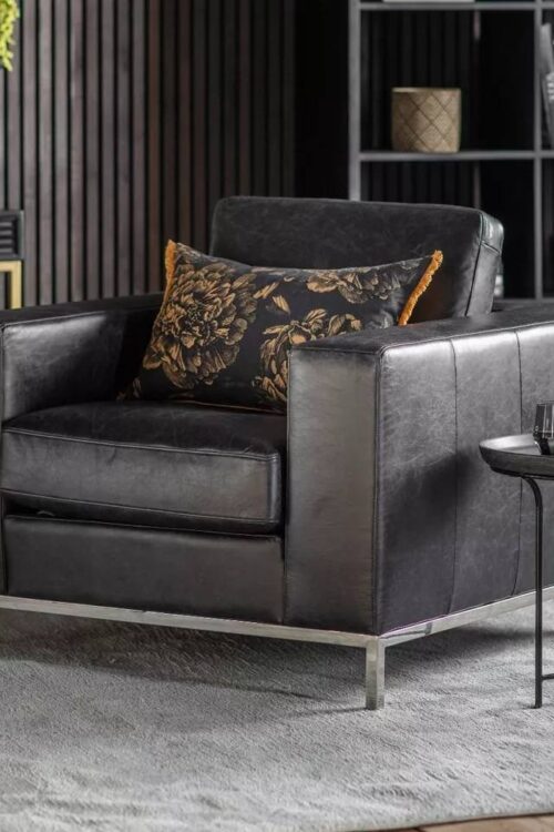 armchair leather verona black arm chair