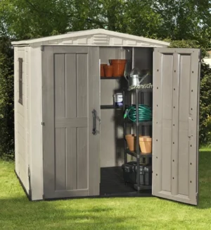 Shed 6ft x 6ft Garden Storage Shed Keter Plastic Factor 6x6 Shed Chesterfield - Image 3